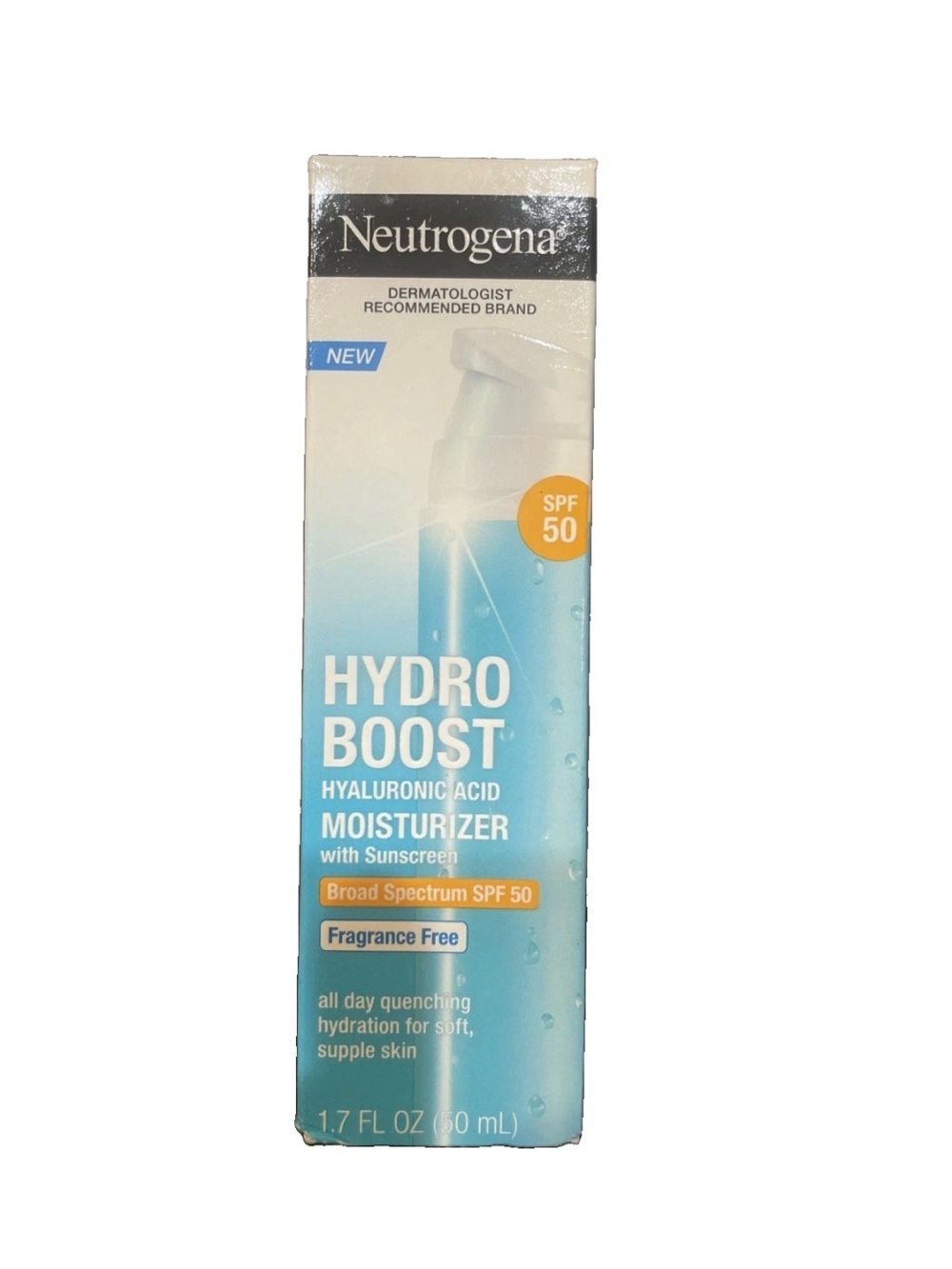 Neutrogena Hydro Boost Hyaluronic Acid Moisturizer SPF 50 - Blue and White